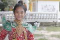 a portrait Young girl thailand Dancing art Ã¢â¬ÅKhonÃ¢â¬Â that high class of dance in Thailand
